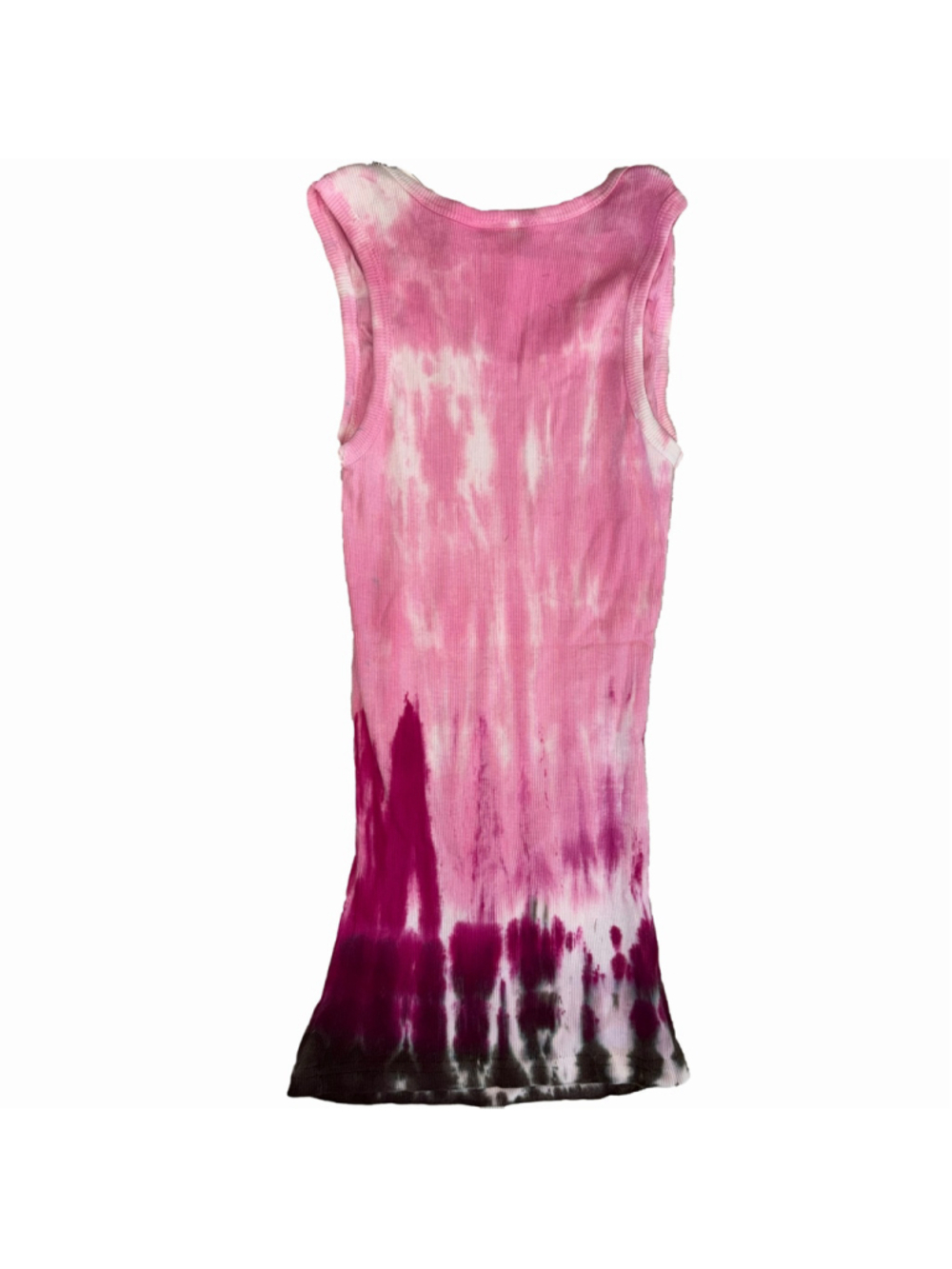 NOS Vintage Y2K Women's Large Heart Soul Pink Dk Gray Tie Dye Tank Top - Picture 7 of 7